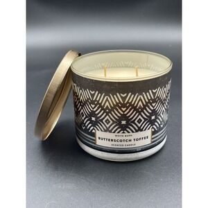 Bath &‎ Body Works White Barn Butterscotch Toffee 3 Wick Candle 14.5 oz